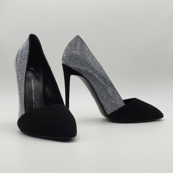 GIUSEPPE  ZANOTTI Black Suede Leather Pumps - Picture 1 of 9